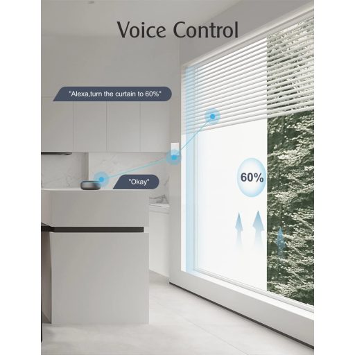 Maxcio Întrerupător WiFi pentru jaluzele, set de 4 bucăți - Compatibil cu Alexa și Google Home, Control procentual, Timer, Control vocal, Control inteligent al jaluzelelor pentru casă inteligentă