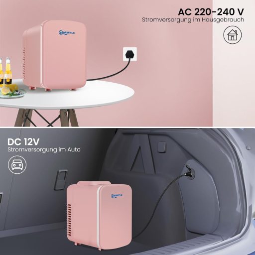 Prenosná mini chladnička WANNYTON s objemom 4 litre s funkciou ohrevu, do auta a kancelárie, AC/DC