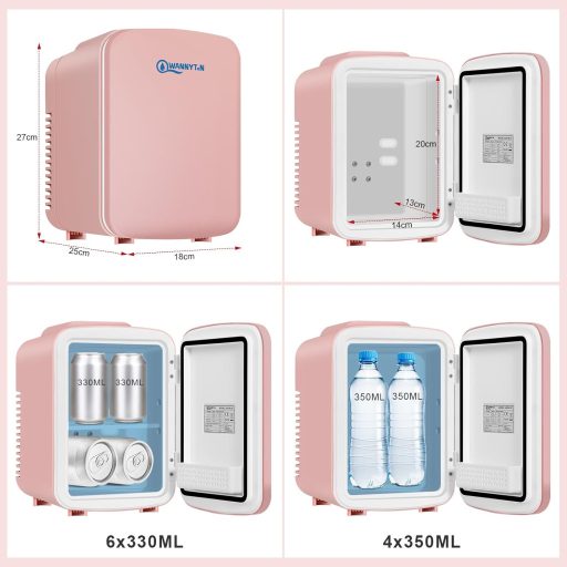 Prenosná mini chladnička WANNYTON s objemom 4 litre s funkciou ohrevu, do auta a kancelárie, AC/DC