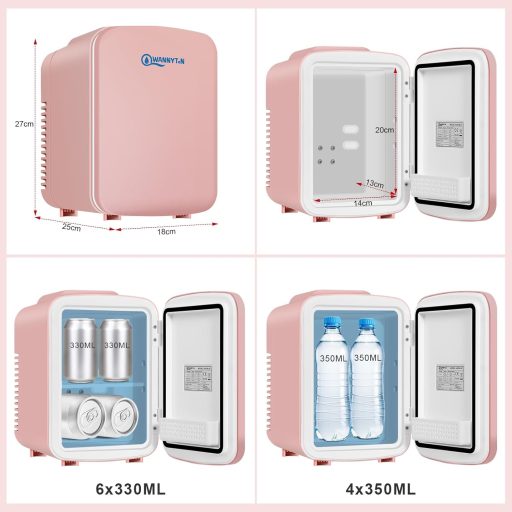 WANNYTON 4 literes hordozható mini hűtőszekrény fűtéssel, autóhoz és irodához, AC/DC