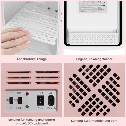 WANNYTON 4 literes hordozható mini hűtőszekrény fűtéssel, autóhoz és irodához, AC/DC