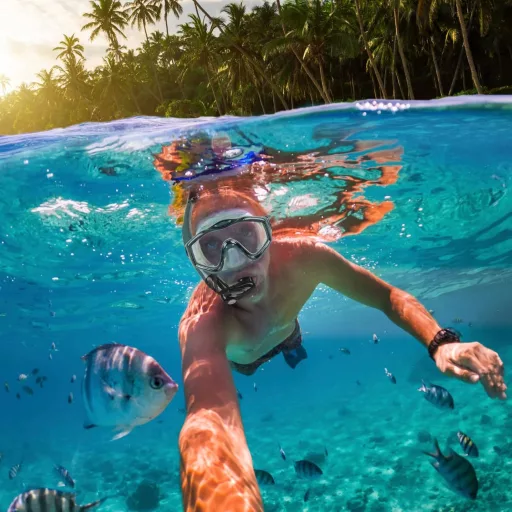 Set snorkeling KUYOU cu mască și tub uscat, anti-infiltrare, anti-aburire pentru scufundări
