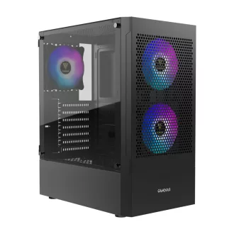   GAMDIAS TALOS E3 Mesh Gaming PC ház temperált üveggel, ARGB ventillátorokkal