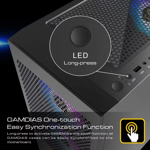 GAMDIAS TALOS E3 Mesh kućište za igraće računalo s kaljenim staklom i ARGB ventilatorima