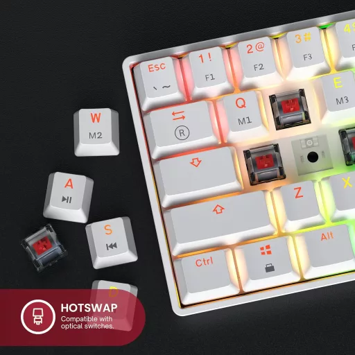 GK61 61 Gombos Mechanikus Gaming Billentyűzet RGB LED Háttérvilágítással