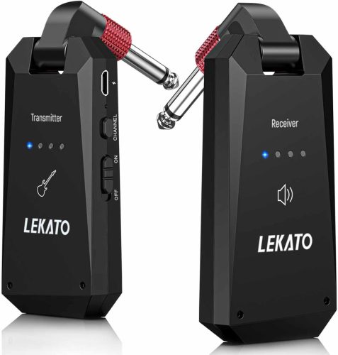 LEKATO WS-90 Vezeték Nélküli Gitár Rendszer 5.8GHz - Gitár és Basszus Adó-Vevő Szett, Beépített Akkumulátorral