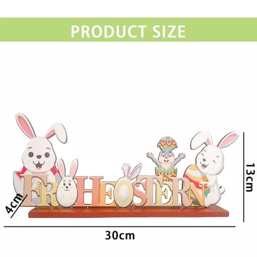 KEELYY Húsvéti Fa Dekoráció Felirattal - Asztali Nyuszis Kellék Boldog Húsvét Felirattal - Tavaszi Ünnepi Dísz Állítható