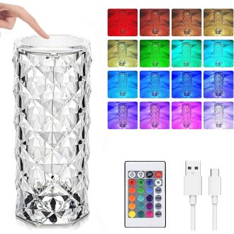   Sunshine smile LED kristály asztali lámpa 16 színű érintésvezérlés éjszakai fény