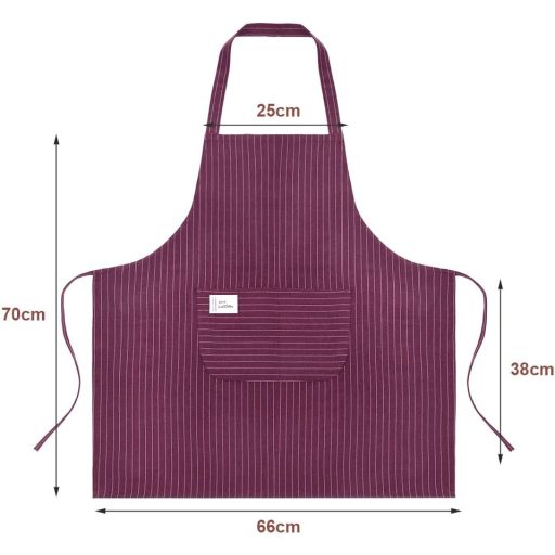 Vicloon konyhai kötény 2 darab zsebekkel, mosható, szürke és bordó