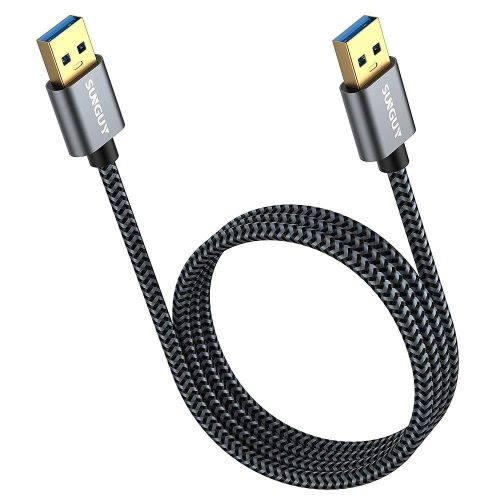 Cablu USB 3.0 A tată la tată SUNGUY pentru imprimante și laptopuri, 5 Gbps, Gri