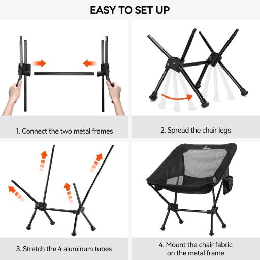 Sportneer Összecsukható Kemping Szék 150 kg Teherbírás Ultrakönnyű Hordozható