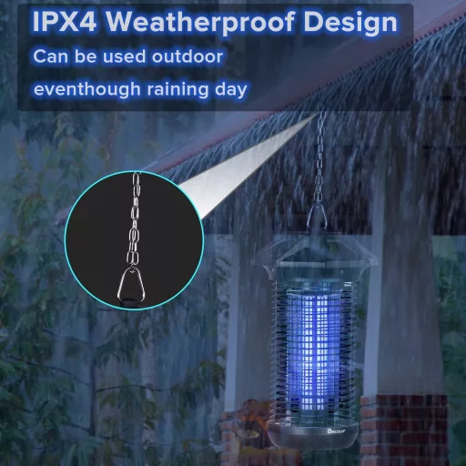 Capcană electrică pentru insecte Buzzeap, pentru uz interior și exterior, capcană pentru țânțari și muște