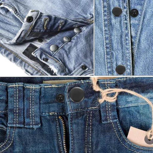 Yolev 12 szett nyomógomb készlet fogóval, 15 mm bőr nyomógomb, 4 szerelőeszköz, fekete