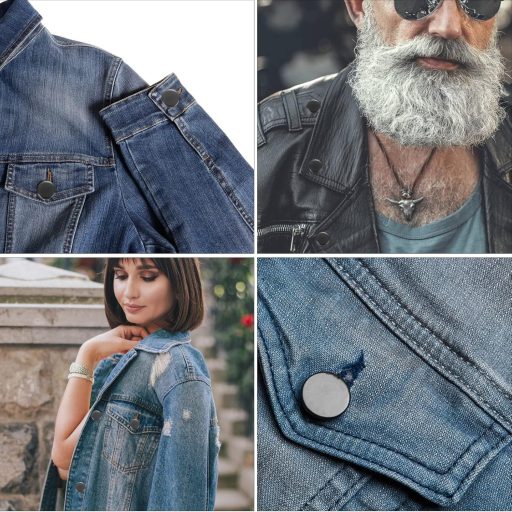 Yolev 12 szett nyomógomb készlet fogóval, 15 mm bőr nyomógomb, 4 szerelőeszköz, fekete