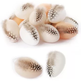   Decorațiuni de Paște: 24 de ouă artificiale cu pene, pentru agățat