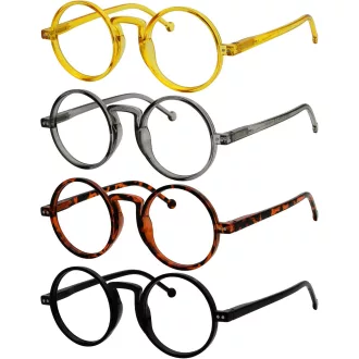   Eyekepper 4 db Nagyméretű Kerek Olvasószemüveg +2.25 Rugós Zsanérral Unisex