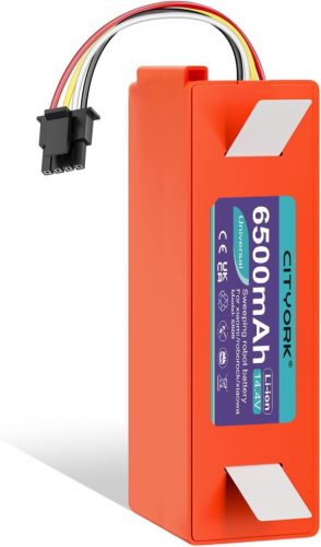 CITYORK Li-ion Pótakkumulátor Roborock S7 S6 S5 S50 Max/MaxV/Ultra és Xiaomi Robotporszívókhoz - 6500 mAh Nagykapacitású Akkumulátor Q5 Q7 M