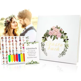   Vjenčani album gostiju s uzorkom vijenca, 165 naljepnica i 100 stranica