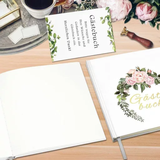 Vjenčani album gostiju s uzorkom vijenca, 165 naljepnica i 100 stranica