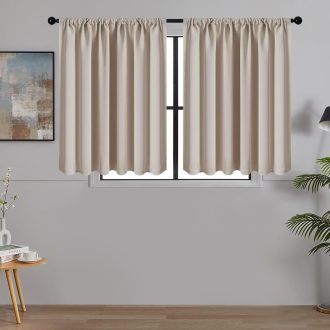   MRTREES Sötétítő Függöny Szett 2 Darab 60x90cm Bézs Nappali Hálószoba Konyha