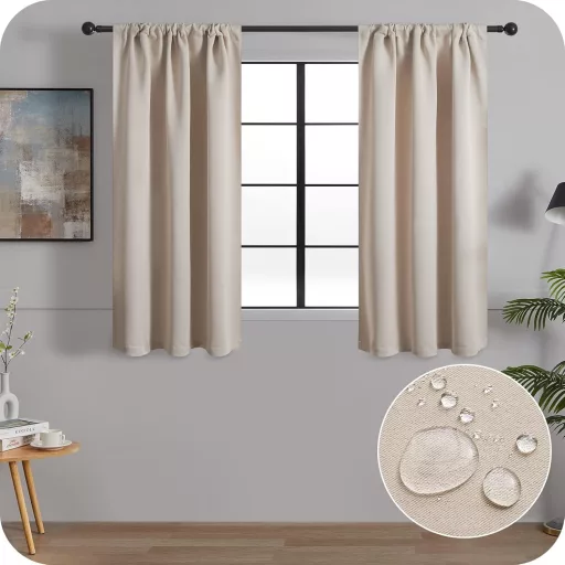 MRTREES Sötétítő Függöny Szett 2 Darab 60x90cm Bézs Nappali Hálószoba Konyha