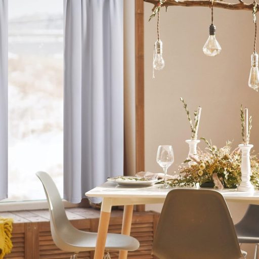 MRTREES Sötétítő Függöny Szett 2 db Krém 60x120 cm Nappali Hálószoba Konyha