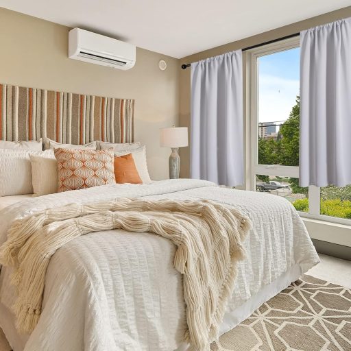 MRTREES Sötétítő Függöny Szett 2 db Krém 60x120 cm Nappali Hálószoba Konyha