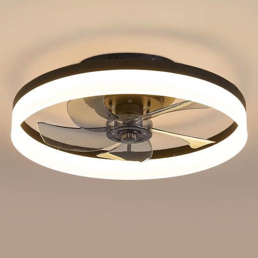 MOSSCO LED Mennyezeti Ventilátor Távirányítóval, Dimmelhető, 3 Szín, 6 Fokozat, 50cm