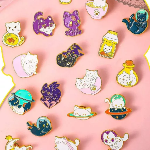 Tiamu 20 ks roztomilá nažehľovacia súprava nálepiek mačiek na oblečenie a tašky