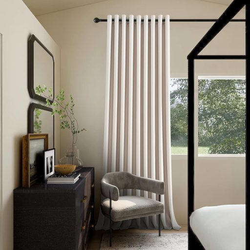 MRTREES Hőszigetelő Sötétítő Függöny 210x140cm Beige Zajcsökkentő Blackout