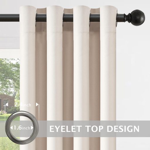 Perdea Blackout Termoizolantă MRTREES 210x140cm Bej, Fonoabsorbantă