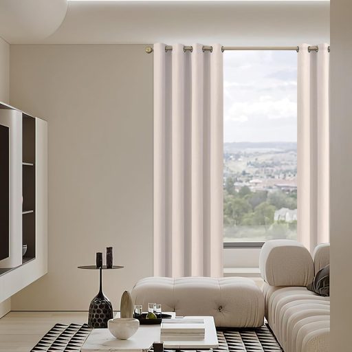 Perdea Blackout Termoizolantă MRTREES 210x140cm Bej, Fonoabsorbantă