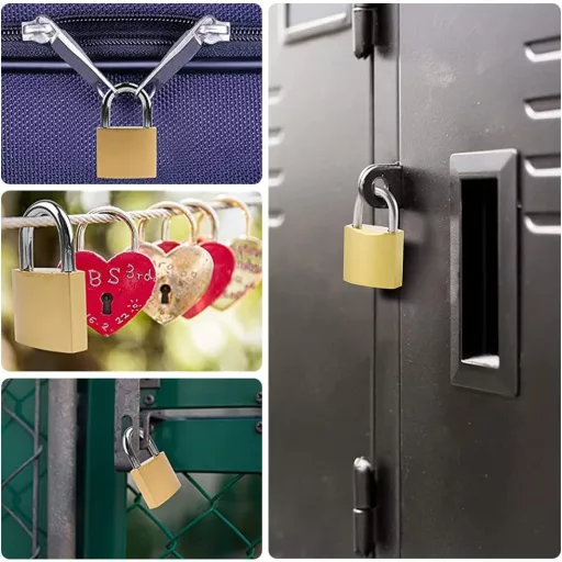 Lacăt SEMINISMAR 32mm cu 2 Chei, Set Breloc cu Carabină din Oțel Inoxidabil