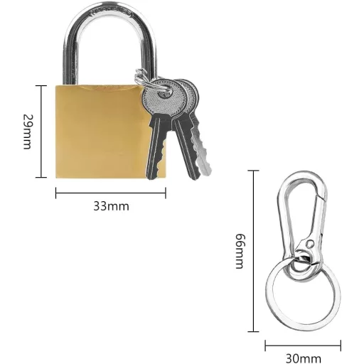 SEMINISMAR 32mm Lakat 2db Kulccsal, Rozsdamentes Karabiner Kulcstartó Szett