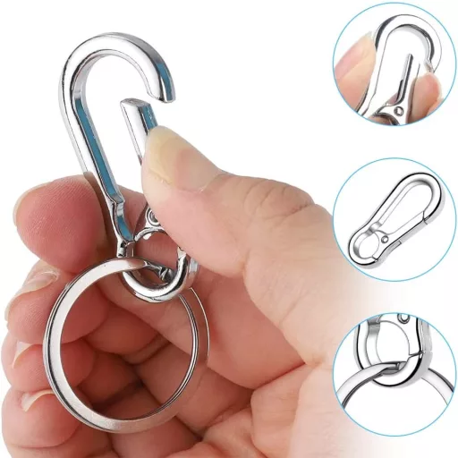 SEMINISMAR 32mm Lakat 2db Kulccsal, Rozsdamentes Karabiner Kulcstartó Szett