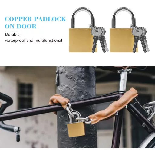 Lacăt SEMINISMAR 32mm cu 2 Chei, Set Breloc cu Carabină din Oțel Inoxidabil