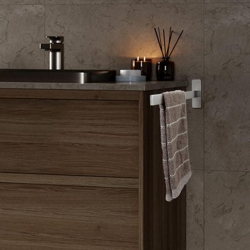 Qiannhee 40 cm Rozsdamentes Acél Öntapadós Törülközőtartó Ezüst