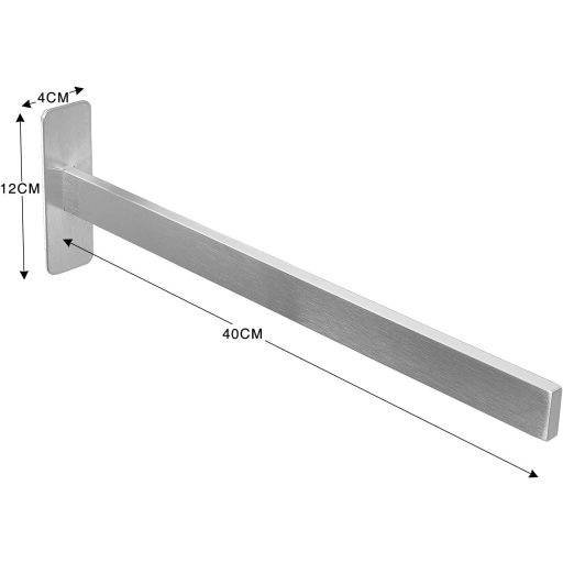 Qiannhee 40 cm Suport Prosop Autoadeziv din Oțel Inoxidabil Argintiu