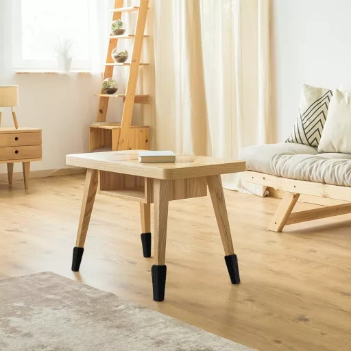 OSDUE Szövet Bútorlábvédő Zokni 24db Csúszásmentes Fekete Padlóvédelem