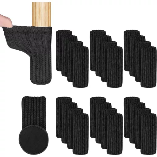OSDUE Tkanina Zaštitne Čarape za Noge Namještaja 24 kom Protuklizne Crne Za Zaštitu Poda