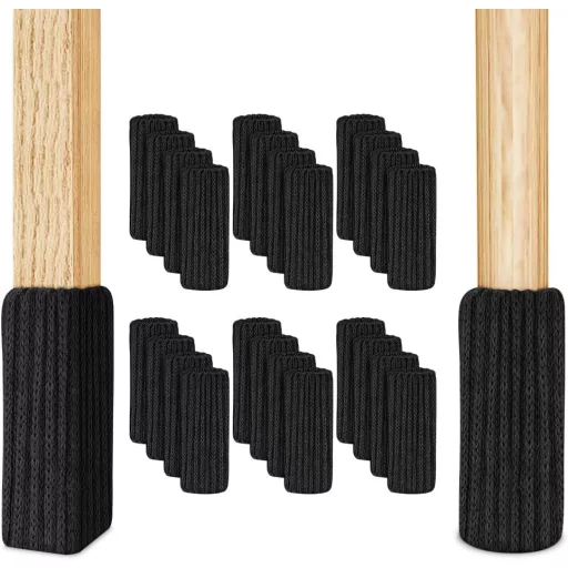 OSDUE Tkanina Zaštitne Čarape za Noge Namještaja 24 kom Protuklizne Crne Za Zaštitu Poda