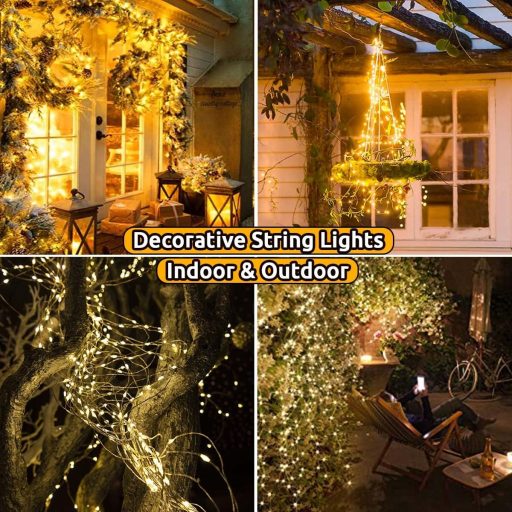 Decorațiuni Solare Tip Luminițe Zână pentru Exterior Dekofun, 200 LED-uri, 8 Moduri, Impermeabile, Decor pentru Grădină