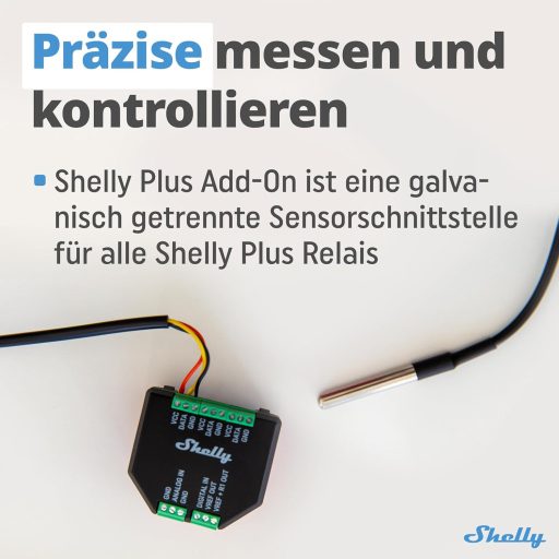 Shelly Plus Add-On hőmérséklet és páratartalom szenzor interfész
