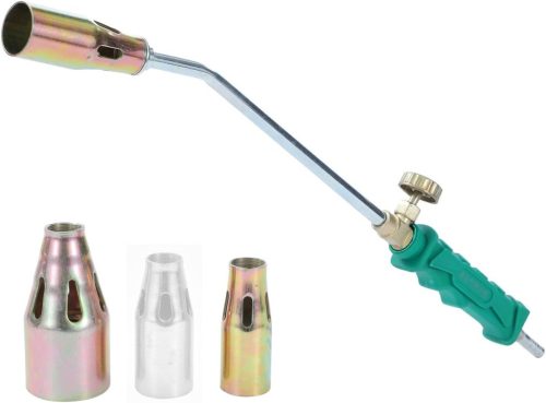 KATSU Tools Gázégő 3 Cserélhető Fúvókával - 800°C Többfunkciós Forrasztó, Hegesztő, Gyomégető Eszköz, 41,5 cm, Réz, LPG Gázhoz