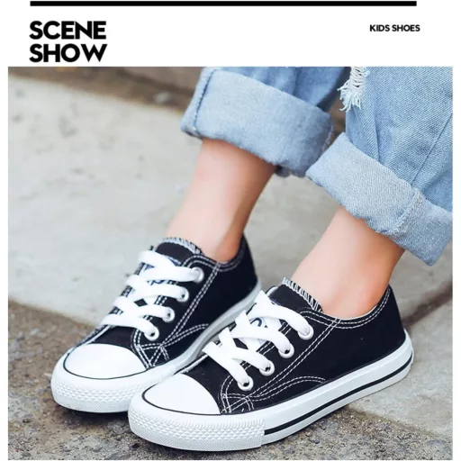 DEBAIJIA Gyermek Vászon Sportcipő  33 EU - Csúszásmentes Futócipő Fiúknak és Lányoknak, Kényelmes Szabadidő Cipő Utcai Viseletre