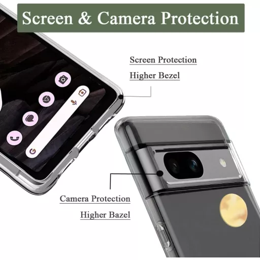 Unov Priehľadný obal pre Google Pixel 7a - Tenké TPU ochranné puzdro s reliéfnym horským motívom, nárazuvzdorné, kompatibilné s bezdrôtovým nabíjaním