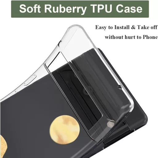 Unov Priehľadný obal pre Google Pixel 7a - Tenké TPU ochranné puzdro s reliéfnym horským motívom, nárazuvzdorné, kompatibilné s bezdrôtovým nabíjaním