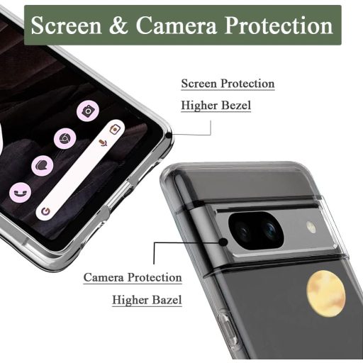 Husă Transparentă Unov pentru Google Pixel 7a - Carcasă Subțire de Protecție TPU cu Model Montan în Relief, Rezistentă la Impact, Compatibilă cu Încărcarea Wireless