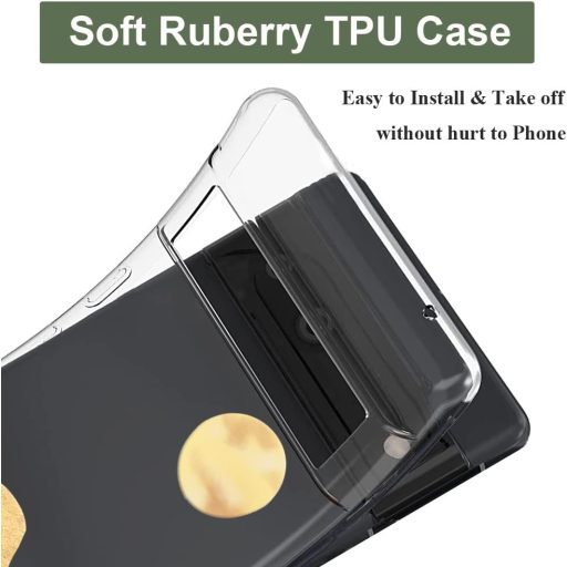 Husă Transparentă Unov pentru Google Pixel 7a - Carcasă Subțire de Protecție TPU cu Model Montan în Relief, Rezistentă la Impact, Compatibilă cu Încărcarea Wireless