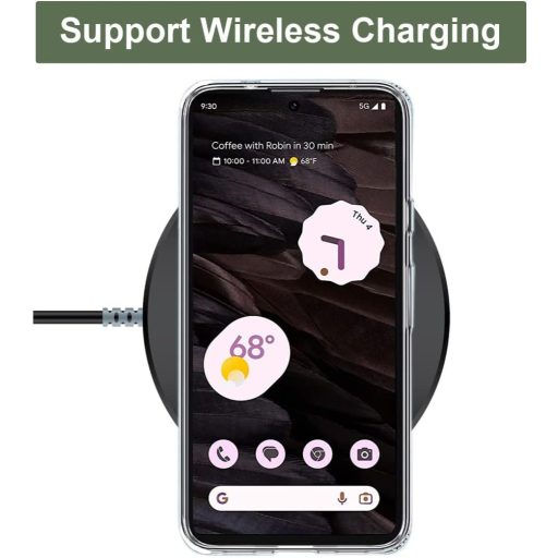 Husă Transparentă Unov pentru Google Pixel 7a - Carcasă Subțire de Protecție TPU cu Model Montan în Relief, Rezistentă la Impact, Compatibilă cu Încărcarea Wireless